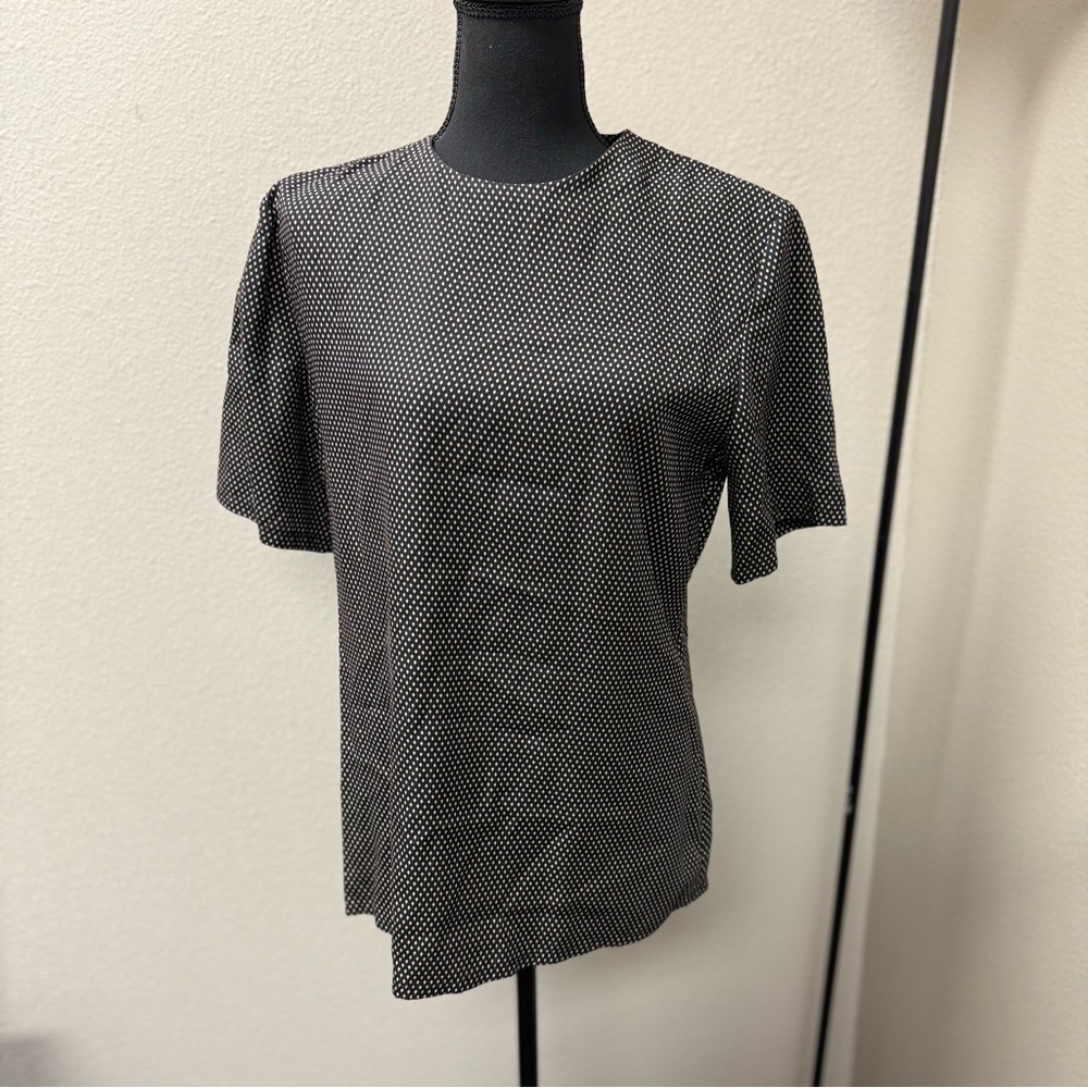 Pendleton Country Sophisticates Black Geometric Blouse Top Vintage Sz 8